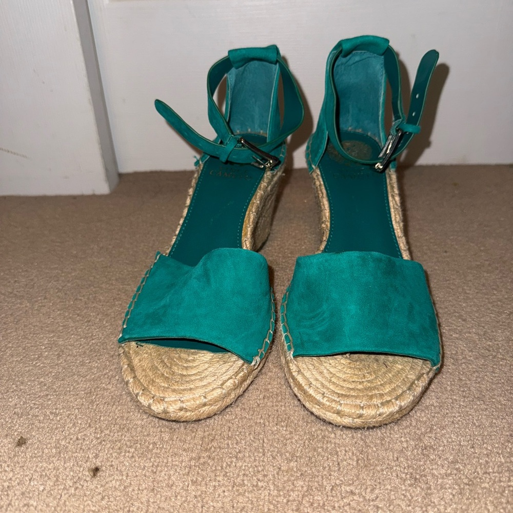 Vince Camuto Teal Espadrille Wedge Sandals